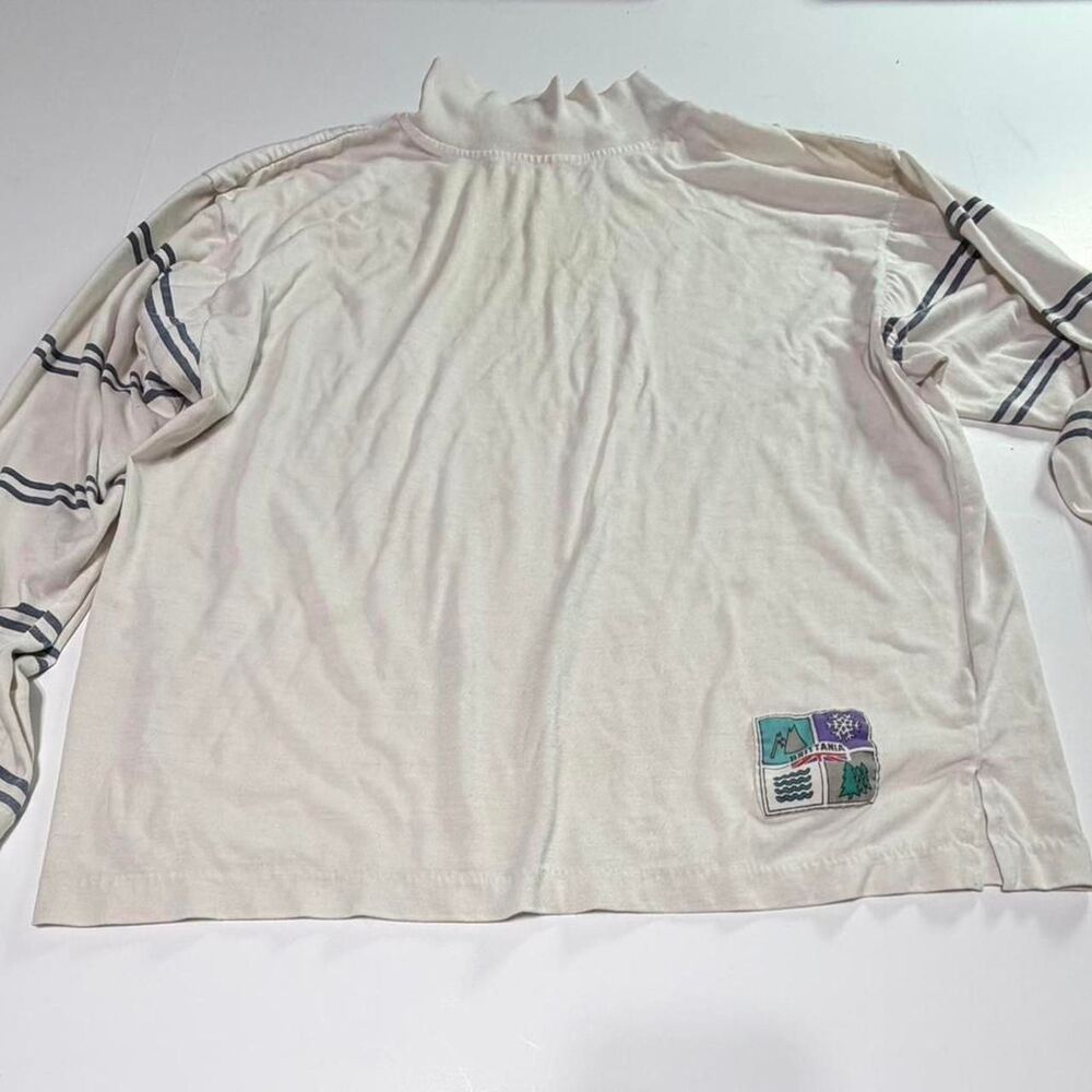 Brittania Women's White and Cream T-shirt